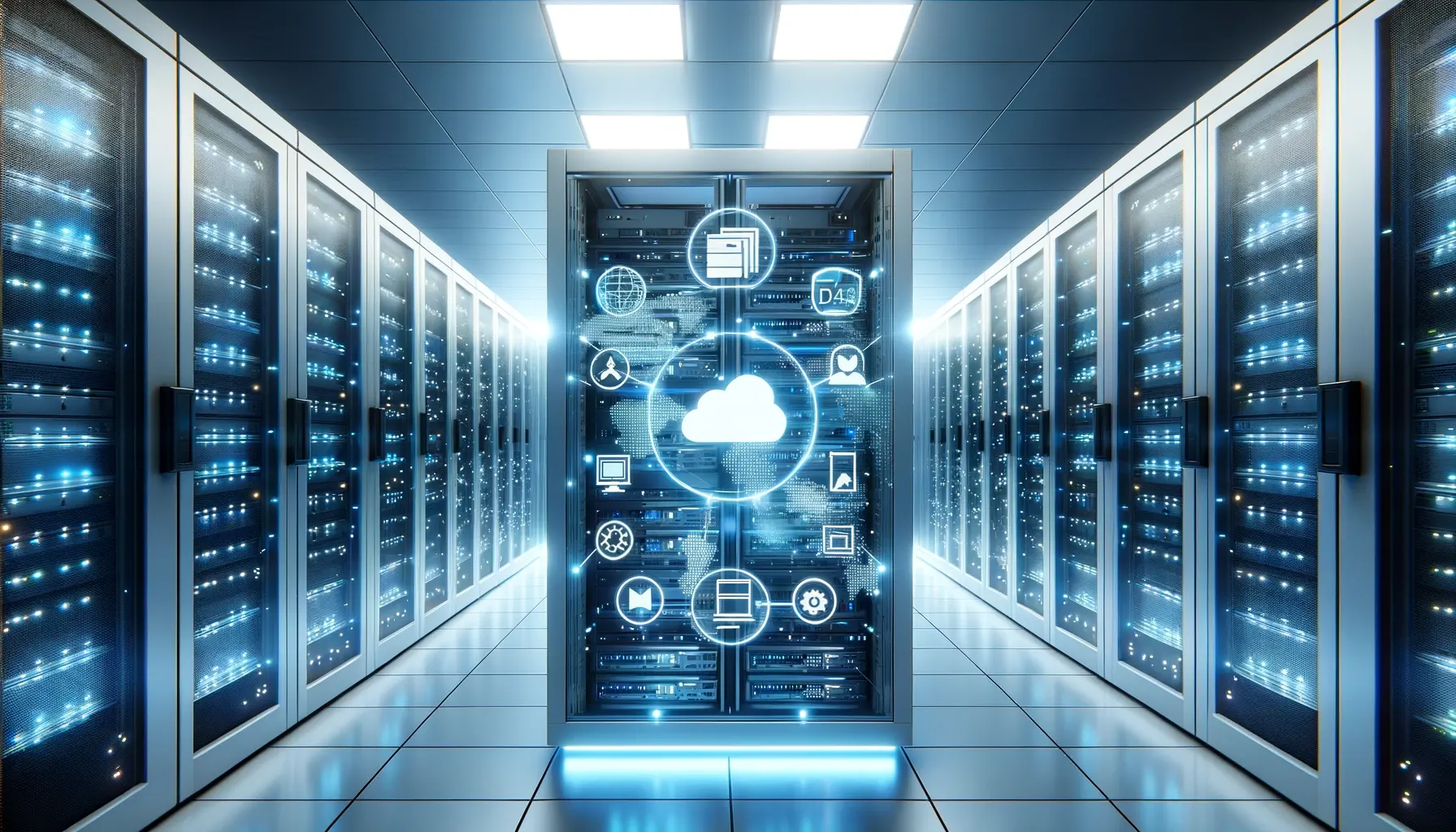 Server room with managed Windows servers